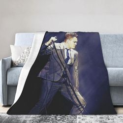 Kerota Michael Music ja Buble Mukava ja lämmin erittäin pehmeä peitto kodin sisustamiseen Fleece-flanellihuopa, sopii aikuisille ja lapsille PDA 50...
