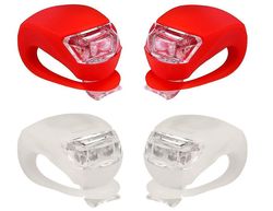 Cykel Lys For- og Bag silikone led cykel lyssæt - Cykel forlygte og baglygte, vandtæt &safety road, mountainbike lys, batterier Inkl.