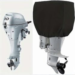 Raskas vedenpitävä moottorin suojus perämoottorille mustana, valmistettu paksusta polyesterikankaasta 30-60HP