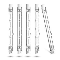5 kpl 300 W R7s lineaarisia halogeenivalonheittimiä, joiden halkaisija on 118 mm lämmin valkoinen 2800K turvallisuuteen ja maisemavalaistukseen