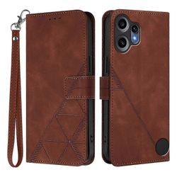 Yhteensopiva mihinkään CMF Phone 2 Pro -nahkakotelo käsihihnalla Lompakkoteline Puhelimen kansi Ruskea