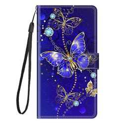 Foxdock Cover til Samsung Galaxy A11 sag mønster blå sommerfugl pu læder kortholder magnetisk