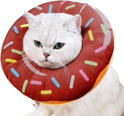 Ubiuo Säädettävä kissan kartiokaulus pehmeä, kissan palautuskaulus, söpö e-kaulus kissoille leikkauksen jälkeen, kissan kaulan kartiot kissan / kis...