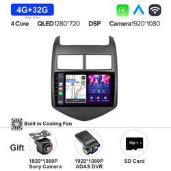 Bicaco 4g Wifi 9 "Android 13 Til Chevrolet Aveo 2 Sonic T300 Bilradio Stero Audio Multimedieafspiller GPS Navigation Autoradio Carplay 4G-32G CAM DVR