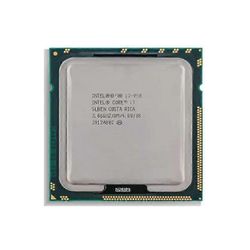 Core i7-950 -suoritin - Socket 1366, 4 ydintä, 8 säiettä, 3,06 GHz, 8 Mt L3-välimuisti, 130 W TDP.