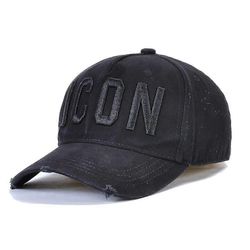 Puuvilla Baseball Caps Icon Logo Dsq2 Kirjaimet Korkealaatuinen Korkki Miehet Naiset Hattu Musta Korkki Isä Hatut
