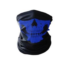 Kissqiqi Skull Ansigtsmaske, Hals Gaiter Sømløse Tørklæde Bandanas Sort blå