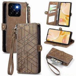 ZTE Blade A55 -kotelolle vetoketju lompakon geometrialinjat nahkainen puhelimen kansi Monivärinen Style E