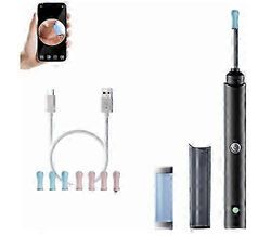 Slivorin VisioEar-korvanpuhdistuslaite, joka on varustettu kameralla ja valaistuksella Musta