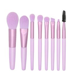 8 Børster Skønhedsværktøjer Blød hår makeup børste sæt træ håndtag bærbare Mini Blush makeup børste sæt lilla