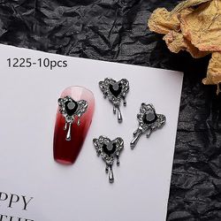 Retro Dark Punk 3d Nail Art Charms Alloy Tips Skull Rhineston Decor Halloween H1225