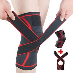 Blessed 1pcs Sports Knee Pad Mænd tryk elastisk knæbeskyttere Støtte Fitness Gear Basketball Volleyball Brace Protector M weight 30-55 kg