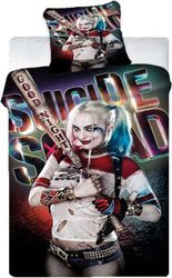 Kerota Clown Girl Harley Quinn Anime vuodevaatteet teini-ikäisille, Joker Harley Quinn pussilakana Single135x200cm
