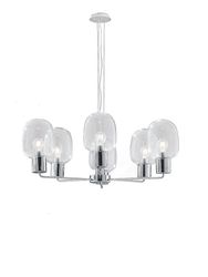 Fan Europe Lighting Fan Europe FELLINS 6 Light Multi Arm Pendant Loft Light Chrome 98x34.6cm