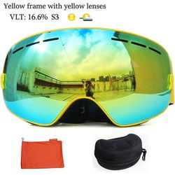 Roobeki Benice Double Layers Uv Anti-fog Linssi Miehet Laskettelulasit Iso Pallomainen Laskettelu Lumilautailu Lumilasit Silmälasit 3100 Set Case K...