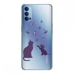 Crazy Kase Hull For Oppo Reno4 5g I Silikone Soft 1 Mm, Killing leger med Butterfly