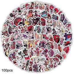 100kpl Hazbin Hotel Tarrat Pack Anime sarjakuva vedenpitävä tarra kitara matkatavara vuorovesi rullalauta kannettava tietokone