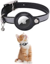 Airtag Gps Cat -kaulus, jossa on säädettävä kiinnike ja kello, Apple Airtag -yhteensopiva Musta S 23-30cm