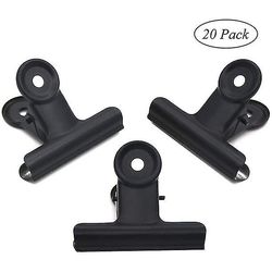 20 pack 2 tommer hængslede papirclips klip (50mm, sort)