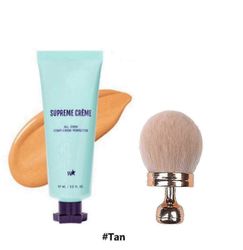 Supreme Creme All-Over Complexion Perfector CC -meikkivoide ja meikkisivellin, pitkäkestoinen peitevoide epäpuhtauksille Tan