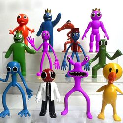 Hxetlv 12stk/sæt 2022 Roblox Rainbow Friends figurer Model Dukker Anime Figur Gyserspil Bil Kage Dekoration Børn Legetøj Gave