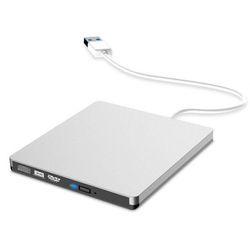 Ulkoinen USB3.0-CD-soitin 12,7 mm:n lokerotyyppi Erittäin ohut DVD-RW-optisen aseman tallennin tietokoneen kierrokselle Silver