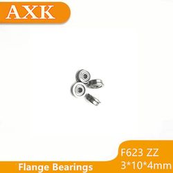 Gratis forsendelse 10stk Abec-3 F623zz 3 * 10 * 4 mm flange Mini Metal Dobbelt afskærmet bøsningslejer til 3d Printer Roulement A Bille