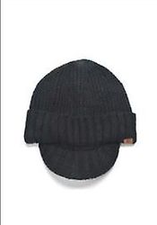 Xqday Herre Visir Hue Vinter Hat Strik Tyk Fleece Foret Hue med Visir Newsboy