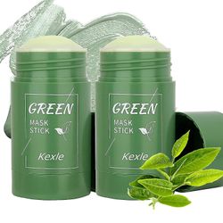 Cgkt 2 stk grønn te maske stick blackhead remover dyp rensing smøre leire fukter olje kontroll rensende leire Stick