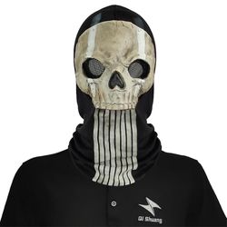 Waytogo Call Of Duty-spilltema Ghost Mask Voksen Balaclava Hat + Skull Full Face Mask Cosplay Costume A