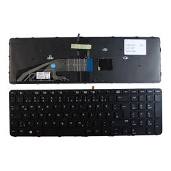 Keyboards4Laptops HP ProBook 450 G3 med markør sort ramme baggrundsbelyst sort tysk layout udskiftning laptop tastatur