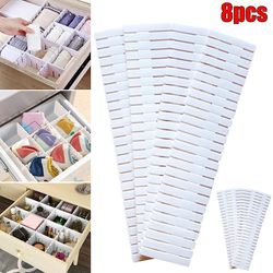 Varychmoo 4/8/12 Stk Justerbar Skuffe Separatorer Divider Storage Socks Undertøj Tie Tørklæde Nipsgenstande Smykker Ryddelige Arrangører 8PCS