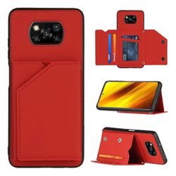 Gangxun Sag For Xiaomi Poco X3 Pro Vintage Cuir Cover Læderetui Kofanger - Rouge
