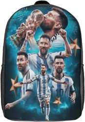 Reppu YL770 lasten koulureppu 3D-tulostettu Messi-reppu jalkapalloilijan reppu urheilureput pojille ja tytöille muotireppu 17inch770 16.1 X 11.8 X ...