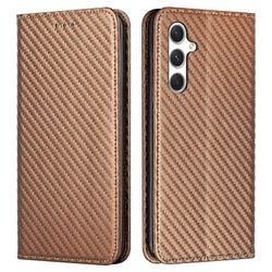 Samsung Galaxy A56 5G Kotelo Nahka Flip Puhelimen Kansi Teline Vahva Magneettinen Suljin - Ruskea Monivärinen Brown