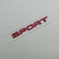 Ederfun 3d Abs Sort Logo Sport Emblem Bil Trunk Badge Decal til Land Range Rover L320 L494 L550 Svr Discovery Sport Klistermærke Tilbehør Rød sort