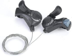 Bike Shifter utendørs terrengsykkel Thumb Shifter (svart) (2 stk)