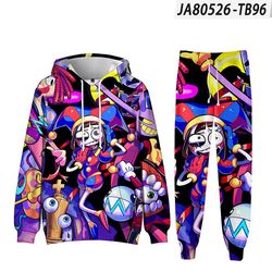 Jnnjv Det fantastiske digitale cirkus digitale cirkus hættetrøje og leggings sæt 9 stilarter 120CM