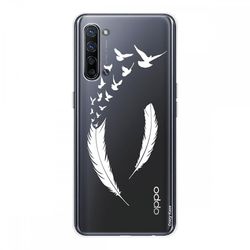 Crazy Kase Hull For Oppo Find X2 Lite i silikone 1 Mm, Fjer og Flight D-apos;fugle