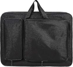 A3 Art Portfolio Case Kannettava piirustuslauta laukku Taidelaukku Vedenpitävä taidereppu 19x14 tuumaa (musta)