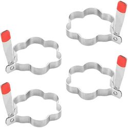 Egg Shaper Egg Ring rustfrit stål Omelet Mold Non Stick Madlavning Pandekage Tool, 4 Pack Mold Blomme