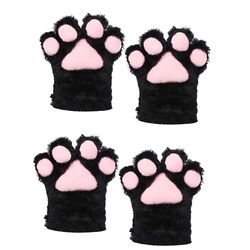 Cat Paw hansker Cat Claw Glove-plysj varm katt klo hanske / tegneserie klo hanske / barnas varm hanske / katt klo 2pcs-d svart