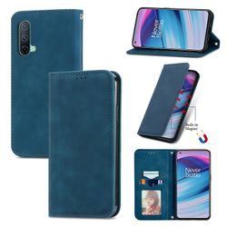 Gangxun Sag For Oneplus Nord Ce 5g Magnetisk Lukning Læder Tegnebog Cover Housse Etui Shockproof - Blå