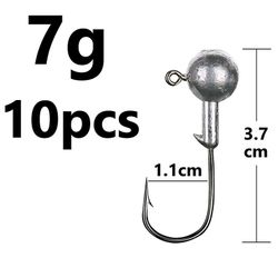 Unbrand 1g 2g 3g 4g 5g 10g 20g 22g 25g 28g Crank Jig Head Hook Hook Head Jig Lure Hard Bait Soft Worm Jig Krog til fiskeri 7g