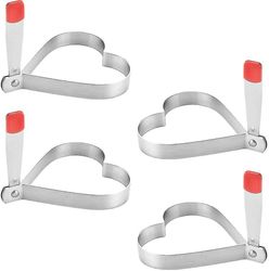 Egg Shaper Egg Ring rustfrit stål Omelet Mold Non Stick Madlavning Pandekage Tool, 4 Pack Mold Hjerte