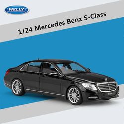 1:24 Mercedes S-luokka S500 metalliseos auto malli painevalettu metalli leluajoneuvot automalli korkea simulointikokoelma lasten lahjat Musta