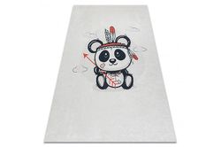 RugsX BAMBINO 1129 vasketæppe panda til børn skridsikker - creme fløde 80x150 cm