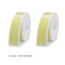 Boeyaa Trådløs etiketprinter Bærbar Pocketbluetooth termisk etiketprinter Hjemmekontor Gul 12x40mm 2Roll