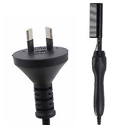 Coosilo Elektrisk glattejern Børste skæg / hår Kam, Curling Iron Hot Hair Flat Tools sort