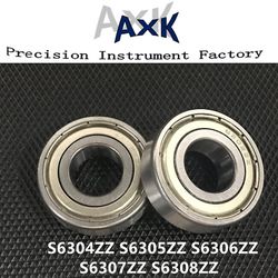 2stk/parti Metal Afskærmet S6304zz S6305zz S6306zz S6307zz S6308zz Rustfrit Stål Dyb Rille Kugleleje Roulement A Bille